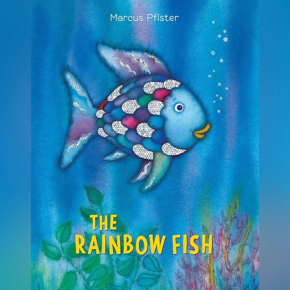 “The Rainbow Fish” Children’s Book Pfister Nostalgic Glitter Scales Sea Earrings